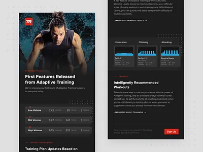Adaptive Training Feature Announcement Email ai branding clean cycling deep learning email email design email marketing fitness graphic design machine learning newsletter subscribers training