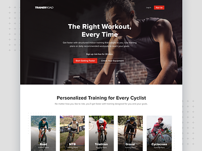 Homepage Additions – Personalized Training Plans