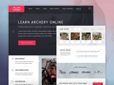Infinite Archery - Learn Archery Online archery design interface membership sign up ui usability ux video visual design