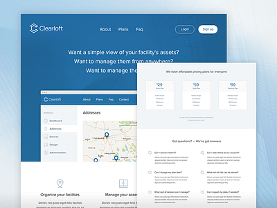 Clearloft Landing Page app design interface ui usability ux visual design