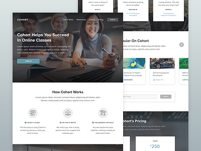 Cohort – Succeed in Online Classes classes clean education learning online study typography ui ux