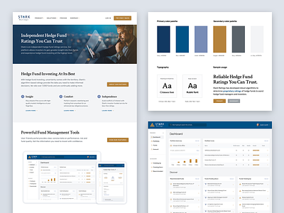Stark Ratings – Branding, Website & Web App app design branding clean dashboard ui finance app identity design investing minimal serif typography web app