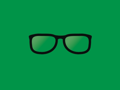 Glasses flat geometric glasses green icon minimal simple