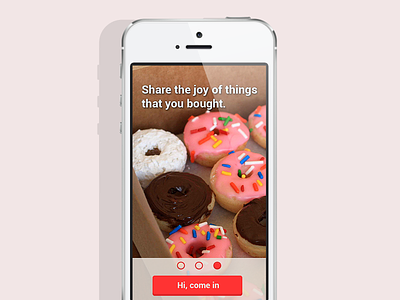 Landing Screen @2x app donut flat ios iphone landing mobile screen social ui