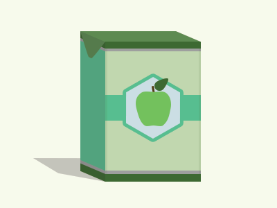 Apple Juice apple box flat green icon illustration juice minimal simple vintage