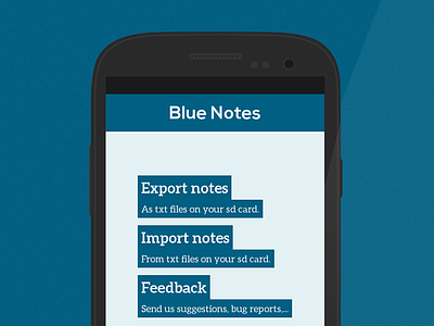 Settings Screen | Blue Notes