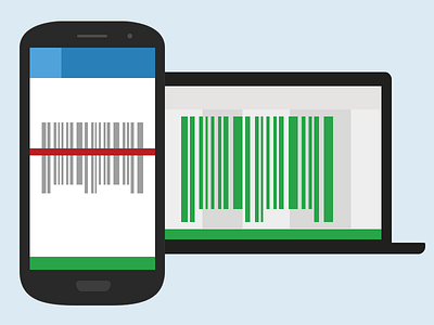 Barcode Scanner android app barcode design flat illustration microsoft notebook pc scanner transfer windows