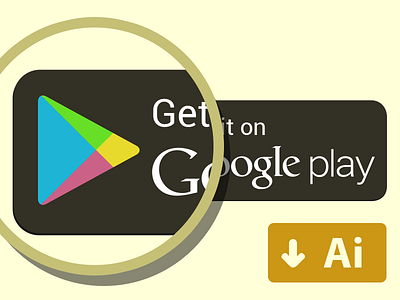 Google Play Store [Free AI] ai android badge flat free freebie google illustration illustrator play store vector