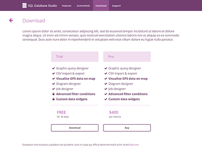 Pricing Table clean flat list metro microsoft minimal open sans pricing pricing table sql web