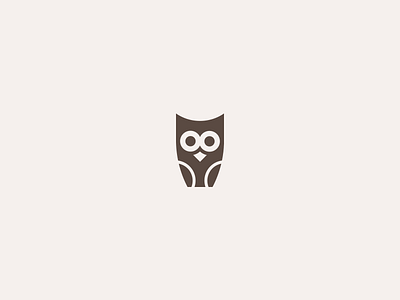 Owl Logo brown clean design education graduate icon logo owl solid the graduate tutor wings