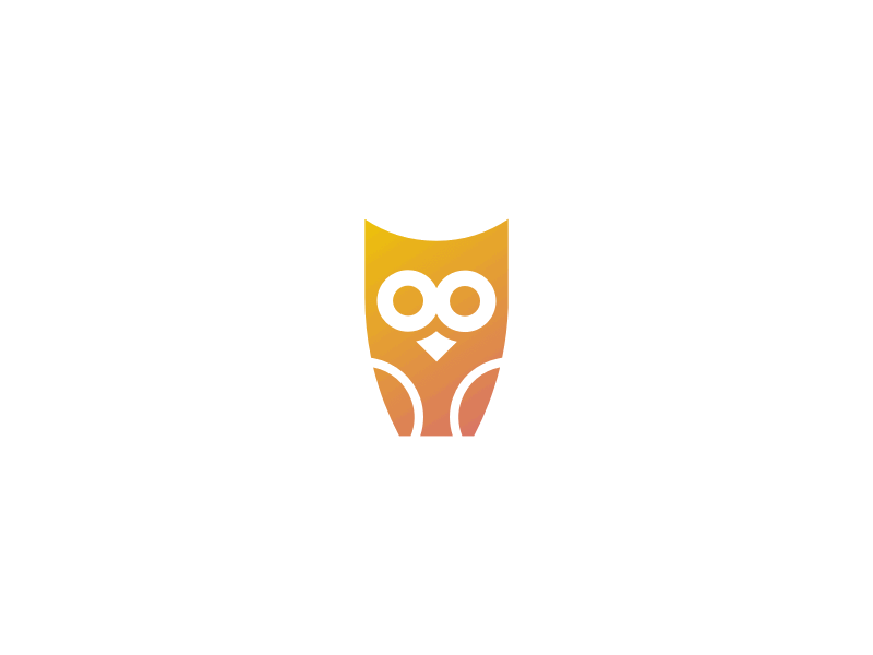 Colourful owl bird education gif gradient illustration logo minimal owl psychadelic the graduate wings wisdom