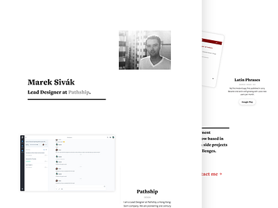 Marek Sivak - Portfolio Site animation design freight marek personal portfolio shadows site sivak ui web