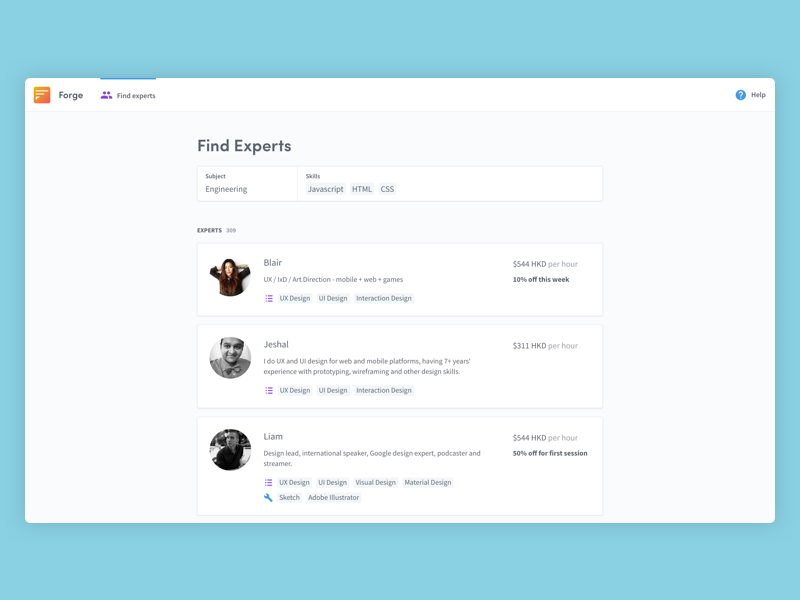 Find Experts by Marek Sivak on Dribbble