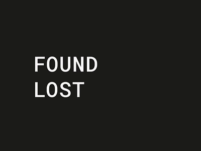 Foundlost — 001 after effects animation dark design foundlost motion transition typography