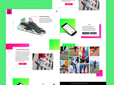 Connected shoes basket concept connected design first post firstshot interface landing new puma shoes student work ui ux webdesign