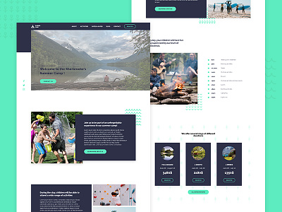 Summer Camp landing page accessibility activities landing rates schedule summer summer camp ui ux webdesign