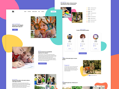 Daycare template accessibility activities children colorful daycare holiday landing play ui ux webdesign