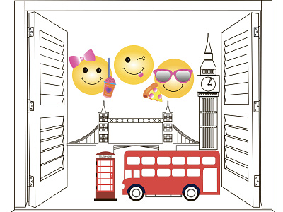 Window To London branding design illustration vector