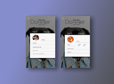 Sign Up (App) #DailyUI app dog ui ux