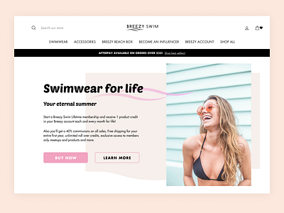 Swimwear landing page