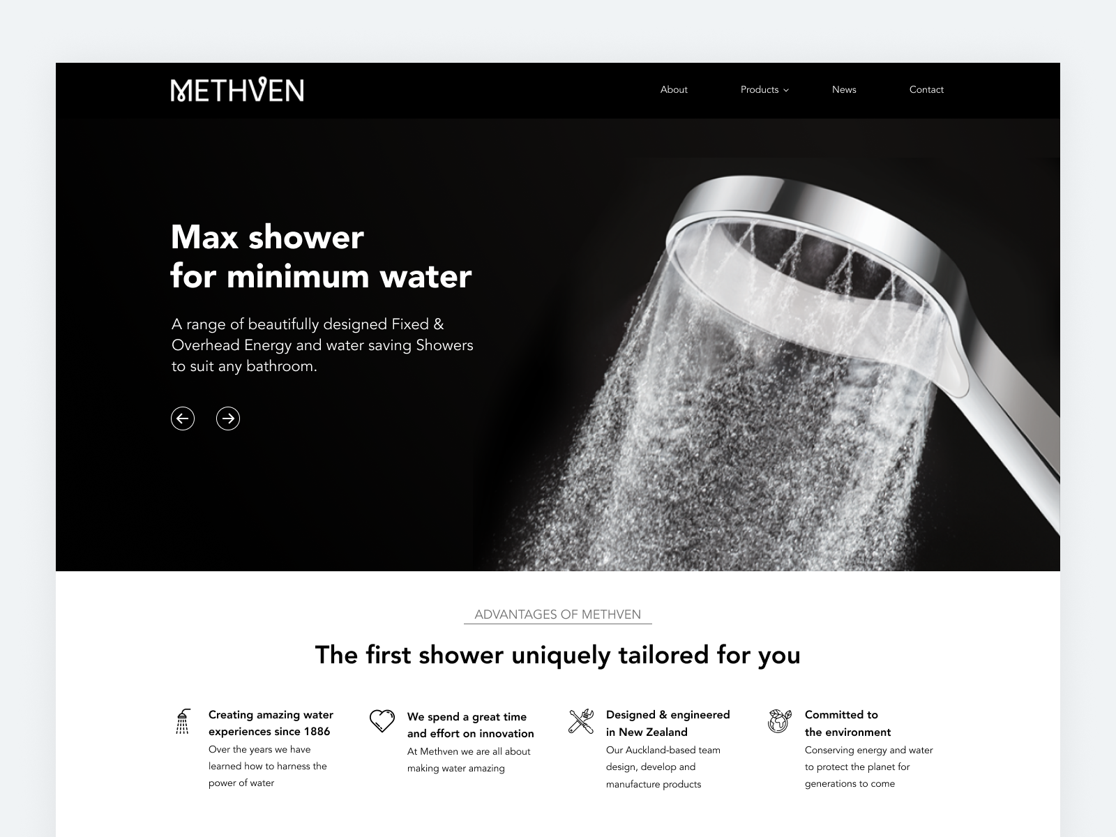 Minimalistic website for bath appliance by Olena on Dribbble