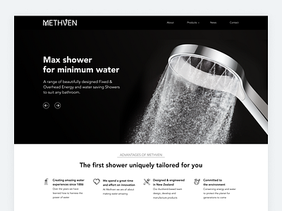 Minimalistic website for bath appliance