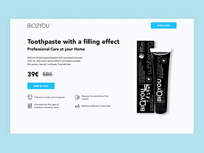 Product Landing page design cosmetics design landing-page minimal toothpaste ui design ux ux-design