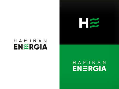 Haminan Energia – Logo & Monogram flat green energy identity logo logotype monogram simple