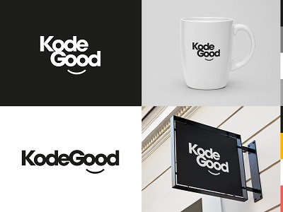 KodeGood – Logo for coding company branding clean design good logo logomark logotype mark modern simple smile vector