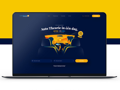 Turbotheorie Landing Page Design dark blue drivers driverslicense illustration landing page design mockup ui ui design ux design web webdesign