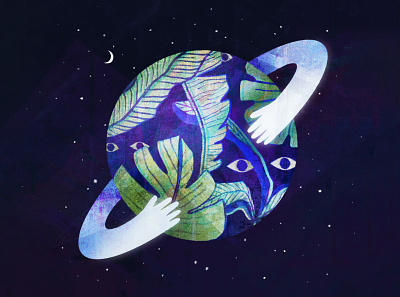 Space Hug design earth galaxy illustration pattern procreate procreate art procreateapp space texture