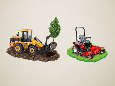 Custom Icons icon icons illustration loader mower tree