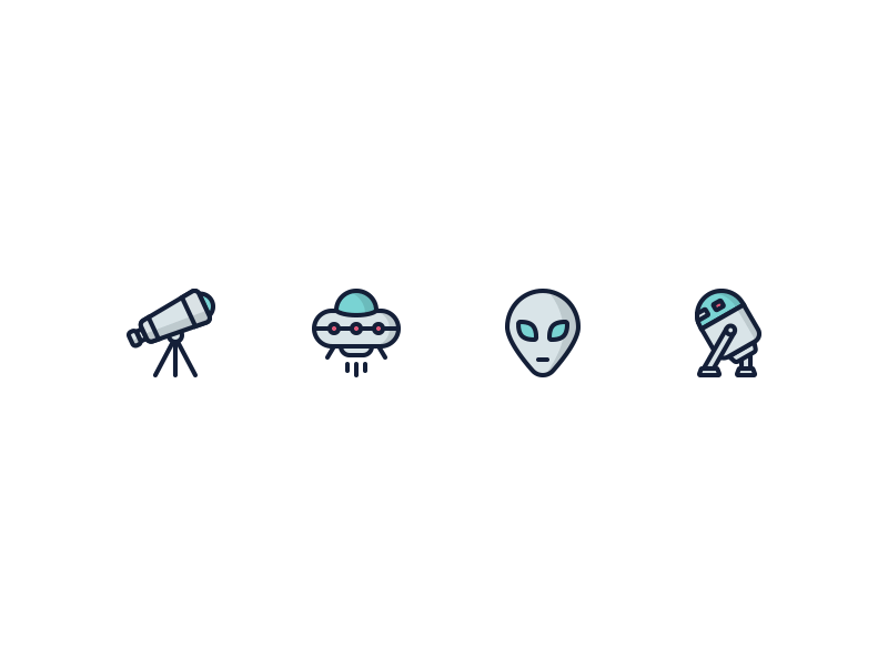 Space Icons 2 alien icons r2d2 space telescope ufo universe