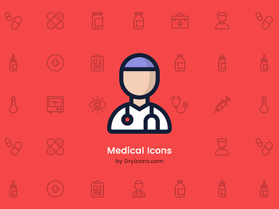 Medical Icons blood doctor drug health hospital medic medical pills