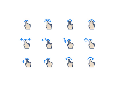 Gestures click drag finger gesture hand pinch swipe thumb