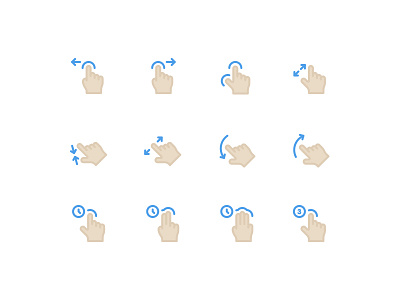 Gestures click drag finger gesture hand pinch swipe thumb