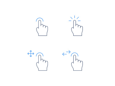 Gestures click gestures hand move swipe