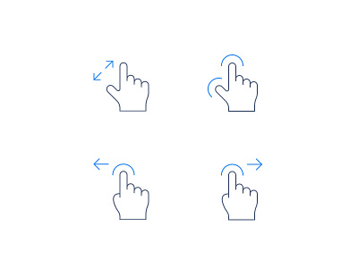 Gestures arrow expand gestures hand swipe zoom