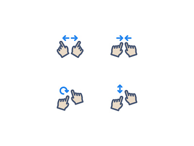 Gestures Icons enlarge finger gestures hand icons rotate size swipe zoom