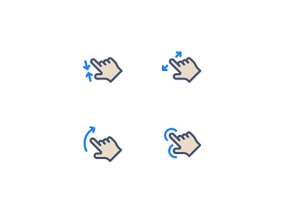 Gestures Icons enlarge gestures icons move rotate swipe zoom