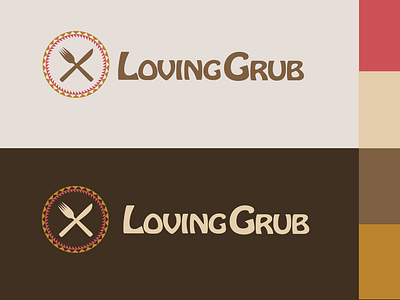 Loving Grub branding design digital logo vector