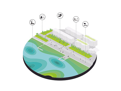 Urban Axonometric Diagram architecture axonometric diagram illustration landscape design urban art urban design vector