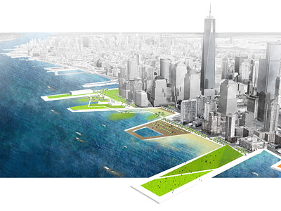 Waterfront Landscape Architecture Rendering