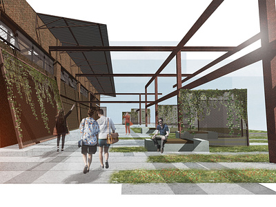 Landscape Architecture Collage Rendering