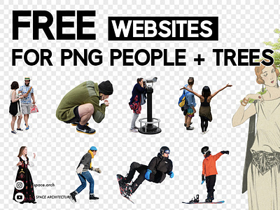 Free PNG people and trees websites