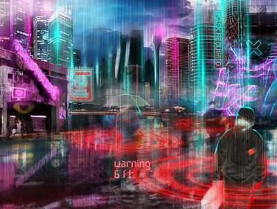 Quarantined city coronavirus covid 19 covid19 cyberpunk futuristic quarantined scifi scifiart