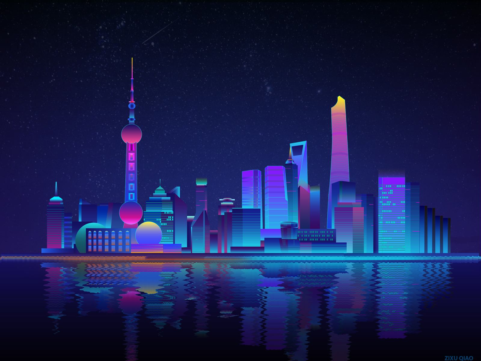 Shanghai City Skyline by Land Space on Dribbble