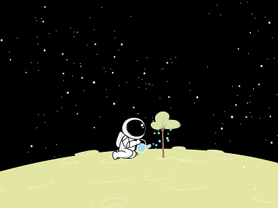 lonely astronaut Landspace branding design