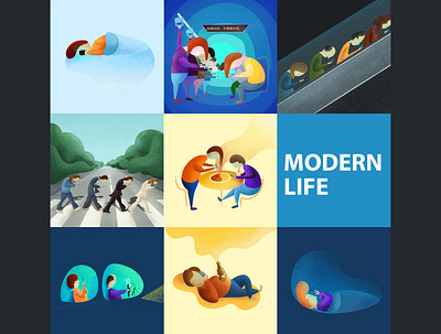 modern life cellphone character digital graphic design illustration iphone life lifestyle society storyboard subway vector