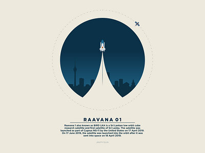Raavana 1, The first Sri Lankan Satellite design illustration minimalist